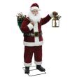 Figura de luxo animada do Papai Noel de 1,8 m com luz e movimento.