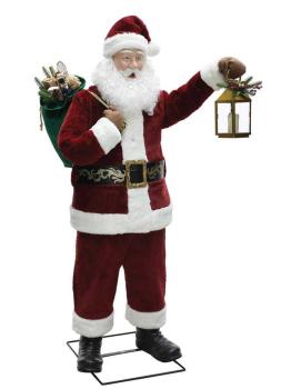 Figura de luxo animada do Papai Noel de 1,8 m com luz e movimento.
