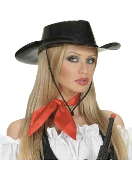 Foulard de cetim vermelho.
