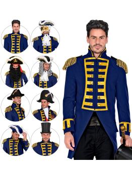 Fraque de desfile de luxo azul adulto