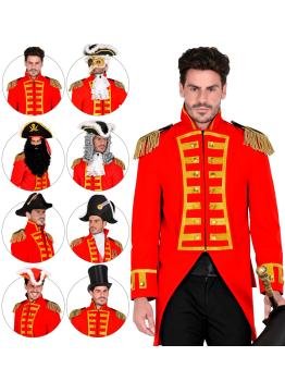 Fraque de desfile de luxo vermelho adulto