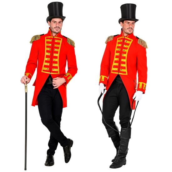 Fraque de desfile de luxo vermelho adulto