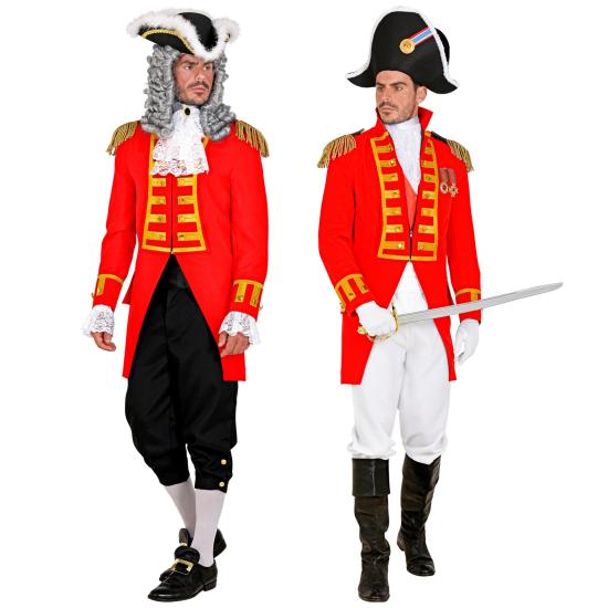 Fraque de desfile de luxo vermelho adulto