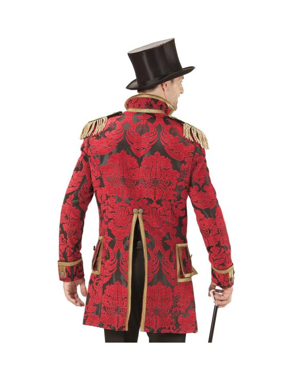 Fraque luxuoso jacquard vermelho adulto