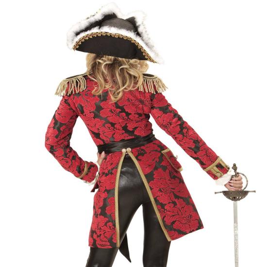 Fraque luxuoso em jacquard vermelho para adulto