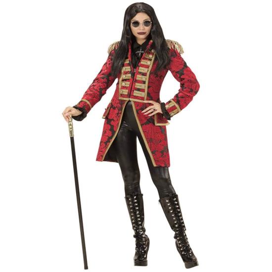 Fraque luxuoso em jacquard vermelho para adulto