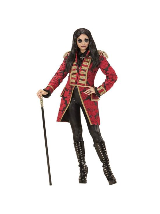 Fraque luxuoso em jacquard vermelho para adulto