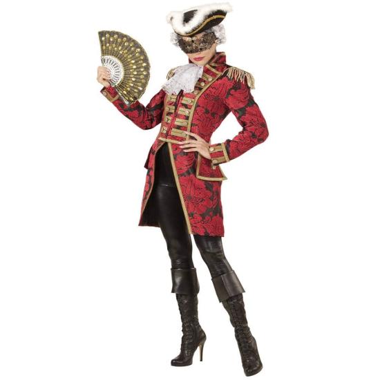 Fraque luxuoso em jacquard vermelho para adulto