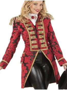 Fraque luxuoso em jacquard vermelho para adulto