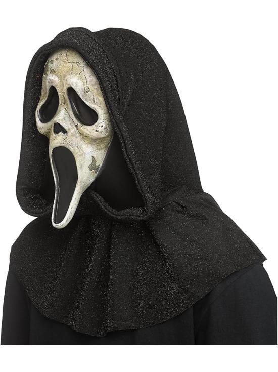 Máscara GhostFace Deluxe Envelhecida – Máscara de Terror de Halloween do filme Pânico