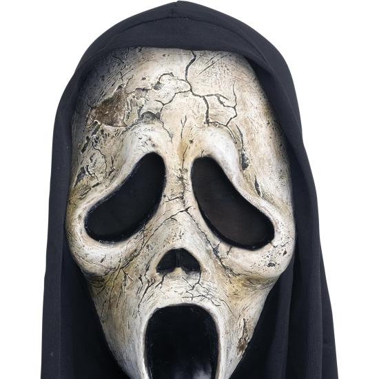 Máscara GhostFace Deluxe Envelhecida – Máscara de Terror de Halloween do filme Pânico