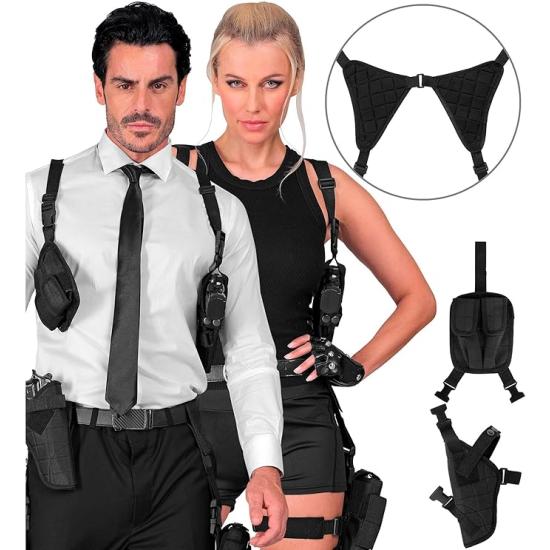 Coldre tático preto – acessório para trajes policiais, SWAT e militares