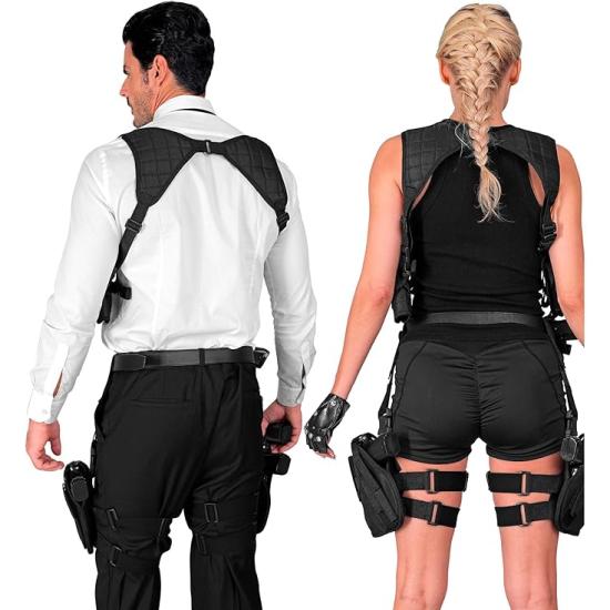 Coldre tático para fantasias de polícia, SWAT, militares e agentes secretos, direito ou esquerdo