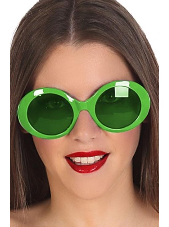 Óculos Mega Fashion dos anos 70 em verde