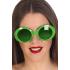 Óculos Mega Fashion dos anos 70 em verde