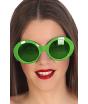 Óculos Mega Fashion dos anos 70 em verde