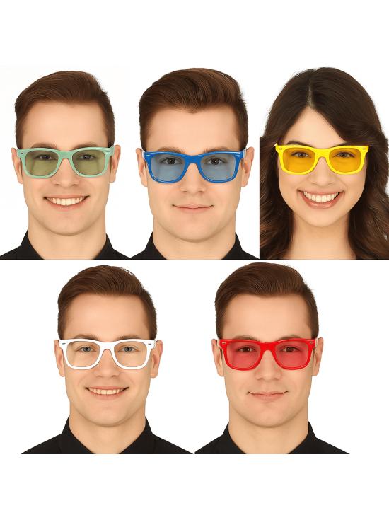 Óculos com lentes coloridas (5 cores diferentes)