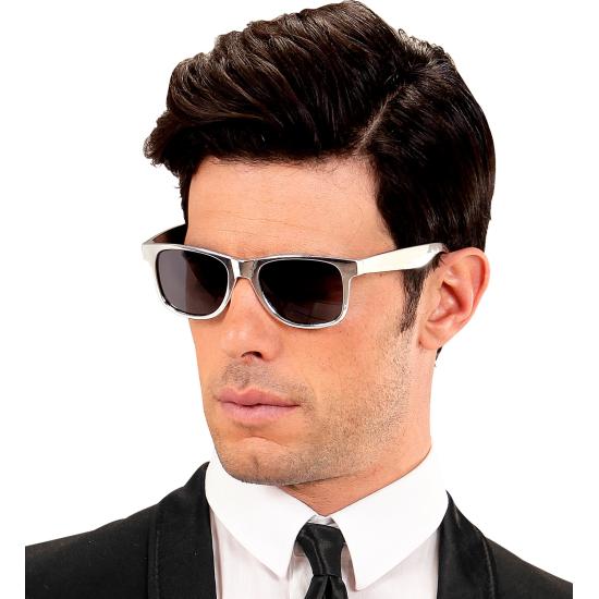 Óculos de festa prateados e dourados