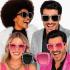 Óculos de festa com strass e cristais coloridos Óculos de festa com strass e cristais coloridos