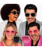 Óculos de festa com strass e cristais coloridos