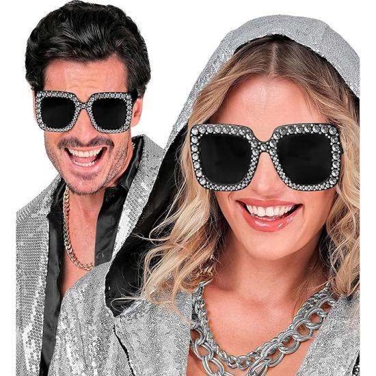Óculos de festa com strass e cristais coloridos Óculos de festa com strass e cristais coloridos
