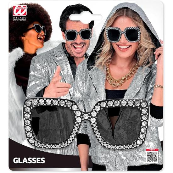 Óculos de festa com strass e cristais coloridos Óculos de festa com strass e cristais coloridos