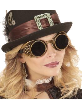 Óculos de piloto Steampunk vintage luxuosos.