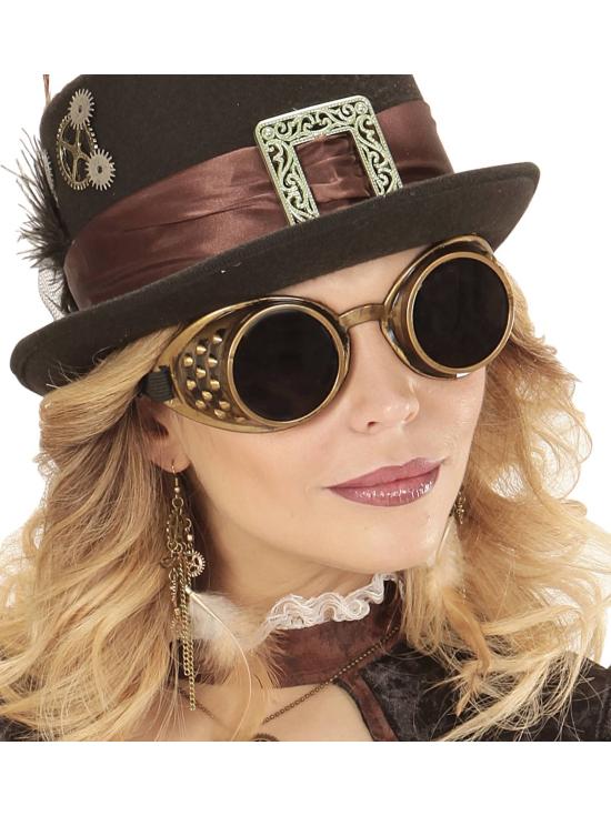 Óculos de piloto Steampunk vintage luxuosos.
