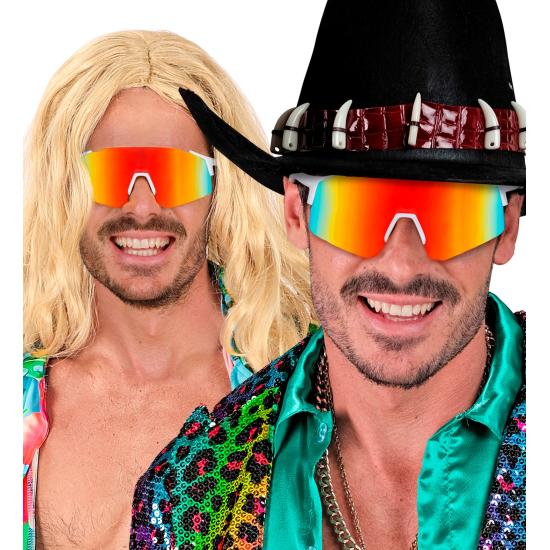 Óculos com lentes espelhadas arco-íris