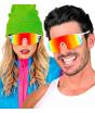 Óculos com lentes espelhadas arco-íris