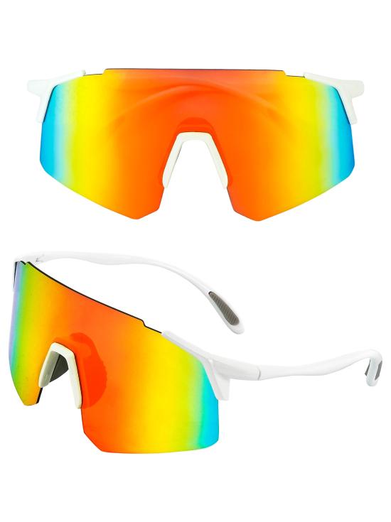 Óculos com lentes espelhadas arco-íris