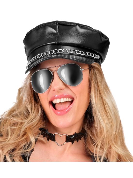 Gargantilha em formato de coração com asas de morcego – Colar preto para o Halloween e looks punk