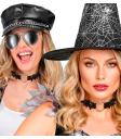 Gargantilha em formato de coração com asas de morcego – Colar preto para o Halloween e looks punk