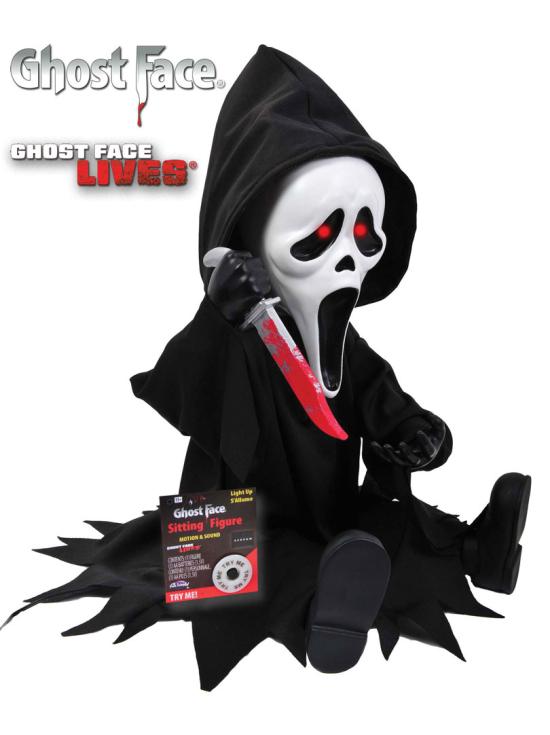 Figura animada do Ghostface com movimento, 28 cm, preta