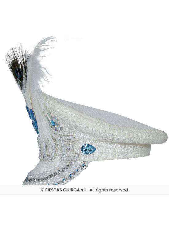 Boné de Noiva com Penas e Strass (Tamanho Único) - Acessório de Fantasia para Festas