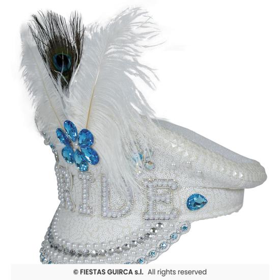 Boné de Noiva com Penas e Strass (Tamanho Único) - Acessório de Fantasia para Festas Boné de Noiva com Penas e Strass (Tamanho Único) - Acessório de Fantasia para Festas