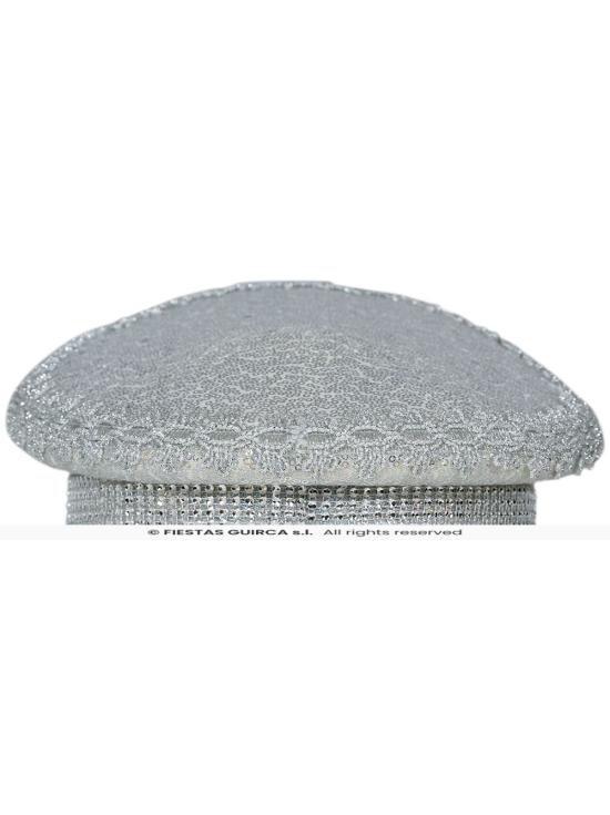 Touca de Noiva Prateada com Strass (Tamanho Único)