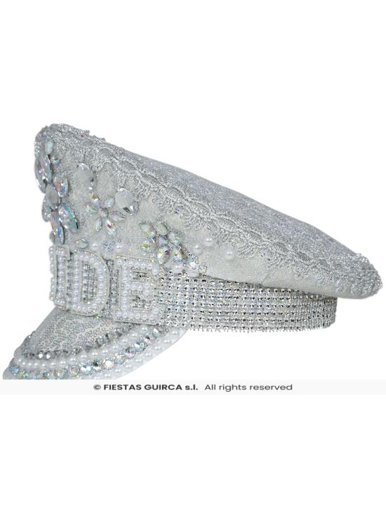 Touca de Noiva Prateada com Strass (Tamanho Único)