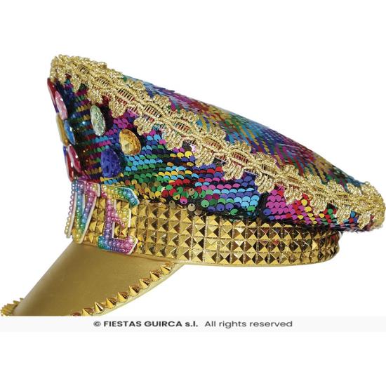 Boné Love Police dourado com strass (tamanho único) Boné Love Police dourado com strass (tamanho único)