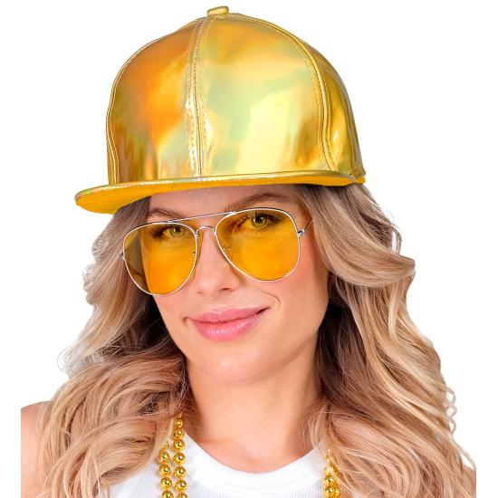 Boné Holográfico Dourado - Acessório de Fantasia Moderno e Original