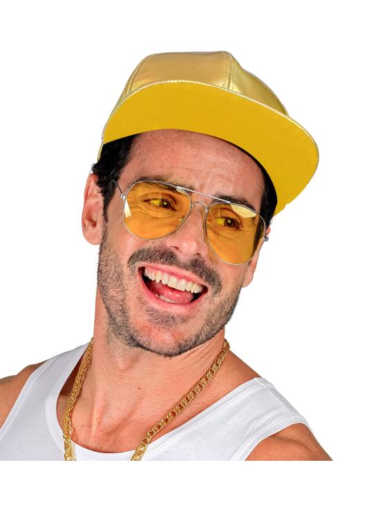 Boné Holográfico Dourado - Acessório de Fantasia Moderno e Original