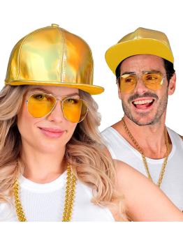 Boné Holográfico Dourado - Acessório de Fantasia Moderno e Original