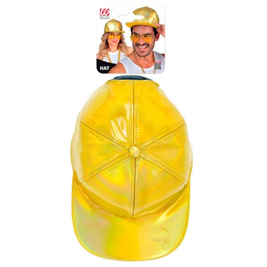 Boné Holográfico Dourado - Acessório de Fantasia Moderno e Original