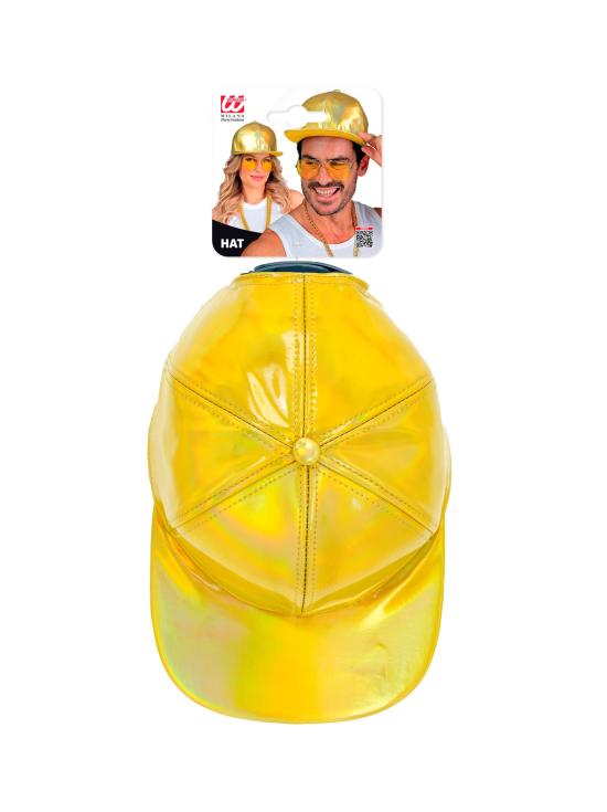 Boné Holográfico Dourado - Acessório de Fantasia Moderno e Original