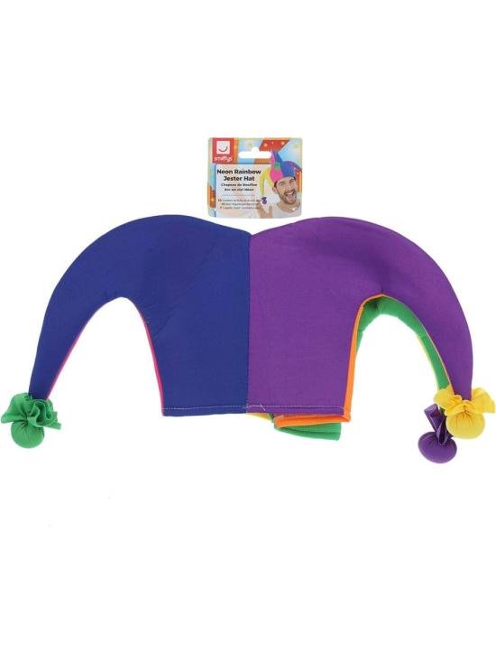 Chapéu de bobo da corte em cores fluorescentes
