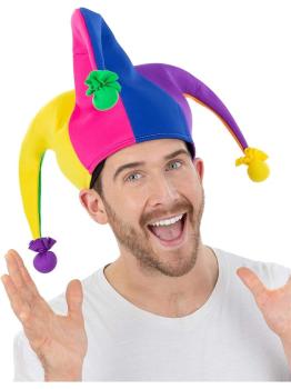Chapéu de bobo da corte em cores fluorescentes