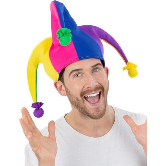 Chapéu de bobo da corte em cores fluorescentes