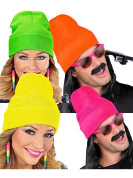 Chapéu de lã em cores neon