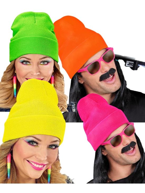 Chapéu de lã em cores neon