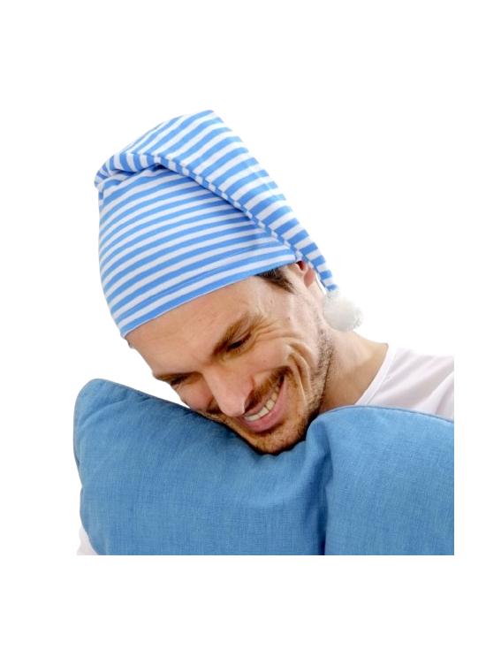 Chapéu listrado para dormir